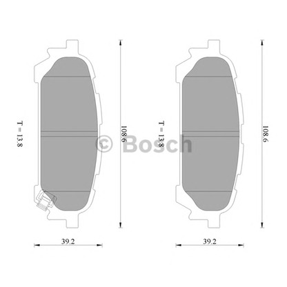 Photo Kit de plaquettes de frein, frein à disque BOSCH 0986AB2261