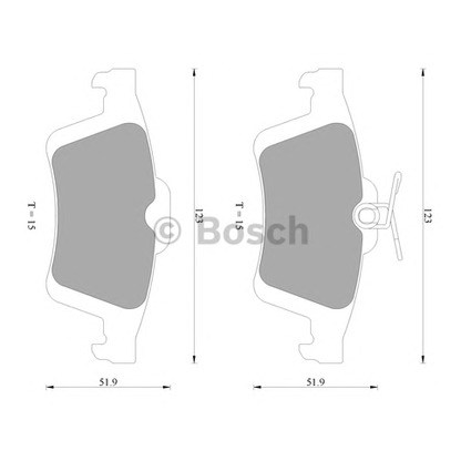 Photo Brake Pad Set, disc brake BOSCH 0986AB2270