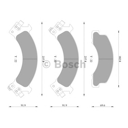 Photo Kit de plaquettes de frein, frein à disque BOSCH 0986AB2341