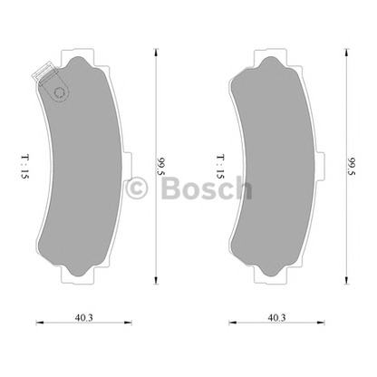 Photo Kit de plaquettes de frein, frein à disque BOSCH 0986AB2482