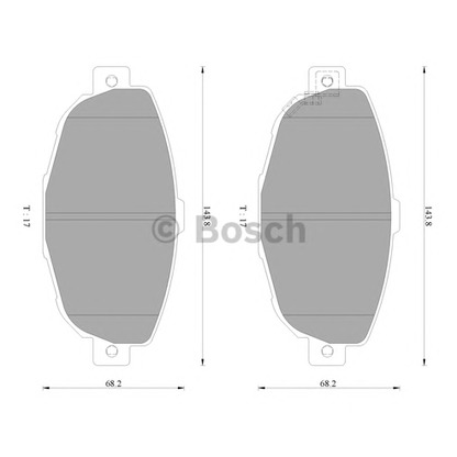 Photo Kit de plaquettes de frein, frein à disque BOSCH 0986AB2487