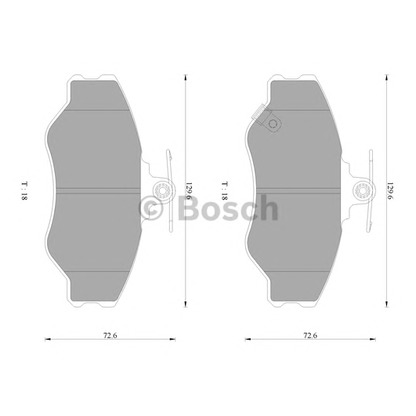 Фото Комплект тормозных колодок, дисковый тормоз BOSCH 0986AB3026