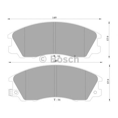 Фото Комплект тормозных колодок, дисковый тормоз BOSCH 0986AB3042