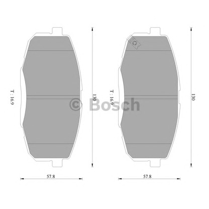 Photo Kit de plaquettes de frein, frein à disque BOSCH 0986AB3094