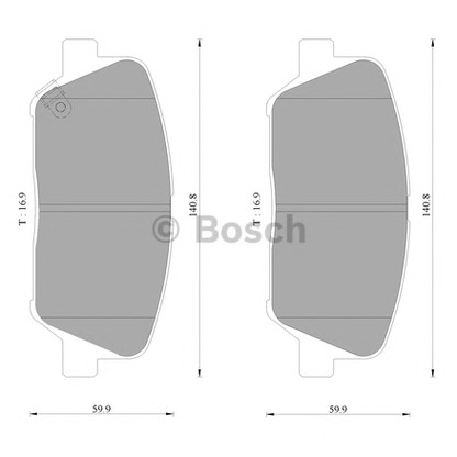 Фото Комплект тормозных колодок, дисковый тормоз BOSCH 0986AB3108