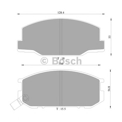 Фото Комплект тормозных колодок, дисковый тормоз BOSCH 0986AB9049