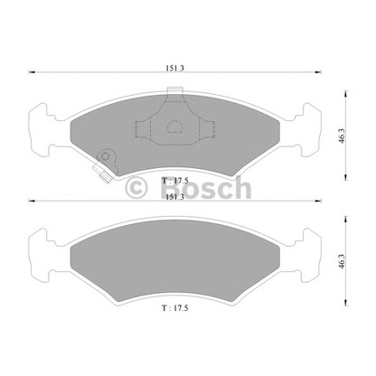 Photo Kit de plaquettes de frein, frein à disque BOSCH 0986AB9098