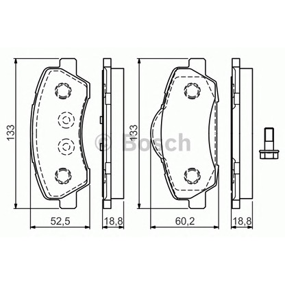 Фото Комплект тормозных колодок, дисковый тормоз BOSCH 0986TB3158