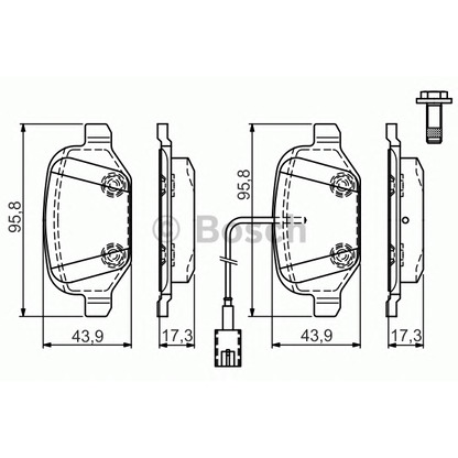 Photo Kit de plaquettes de frein, frein à disque BOSCH 0986TB3162