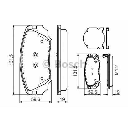 Photo Brake Pad Set, disc brake BOSCH 0986TB3168