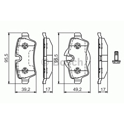 Photo Kit de plaquettes de frein, frein à disque BOSCH 0986TB3171