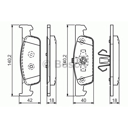 Фото Комплект тормозных колодок, дисковый тормоз BOSCH 0986TB3172