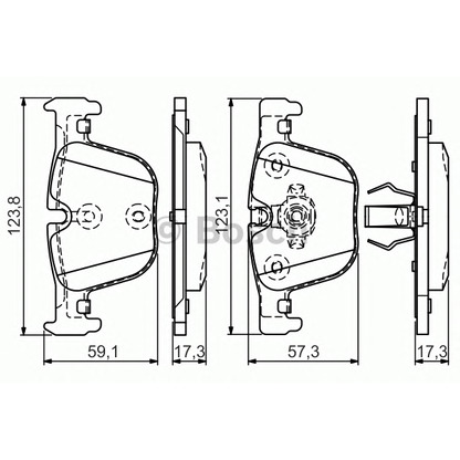 Фото Комплект тормозных колодок, дисковый тормоз BOSCH 0986TB3182