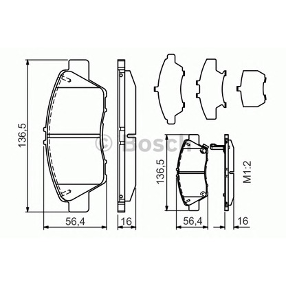 Photo Brake Pad Set, disc brake BOSCH 0986TB3185