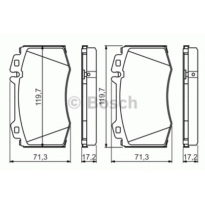 Фото Комплект тормозных колодок, дисковый тормоз BOSCH 0986494576