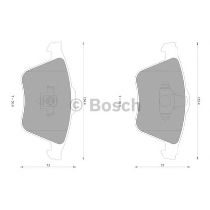 Photo Kit de plaquettes de frein, frein à disque BOSCH 0986AB1190