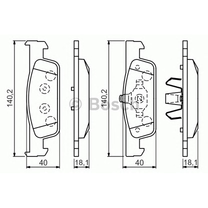 Фото Комплект тормозных колодок, дисковый тормоз BOSCH 0986494661