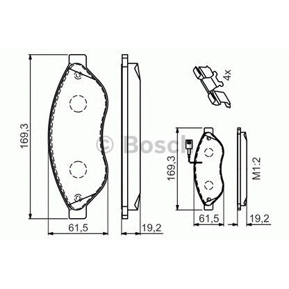 Фото Комплект тормозных колодок, дисковый тормоз BOSCH 0986494591