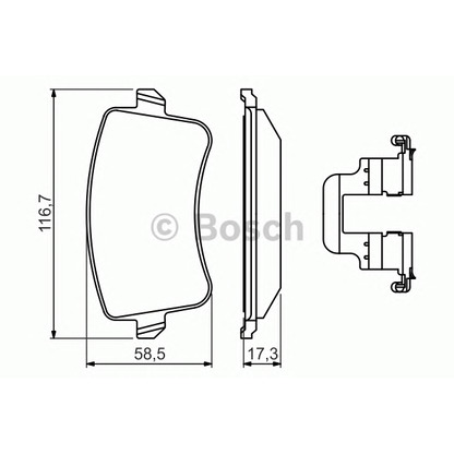 Photo Kit de plaquettes de frein, frein à disque BOSCH 0986494637