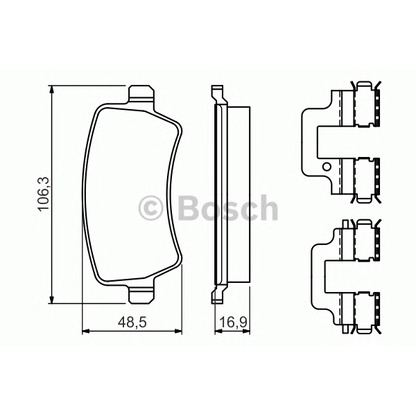 Фото Комплект тормозных колодок, дисковый тормоз BOSCH 0986494641