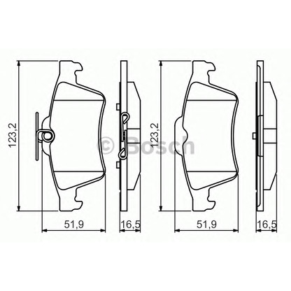 Photo Brake Pad Set, disc brake BOSCH 0986495216