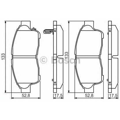 Фото Комплект тормозных колодок, дисковый тормоз BOSCH 0986495257