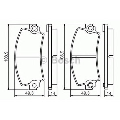 Photo Kit de plaquettes de frein, frein à disque BOSCH 0986495270