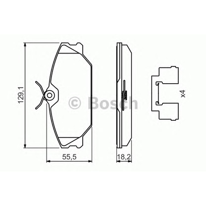 Фото Комплект тормозных колодок, дисковый тормоз BOSCH 0986494656