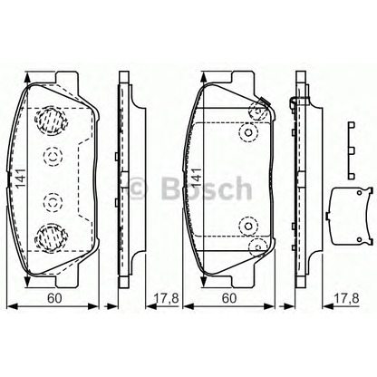 Photo Kit de plaquettes de frein, frein à disque BOSCH 0986TB3198