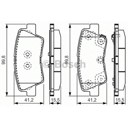 Photo Kit de plaquettes de frein, frein à disque BOSCH 0986TB3203