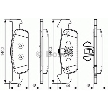 Photo Kit de plaquettes de frein, frein à disque BOSCH 0986TB3209