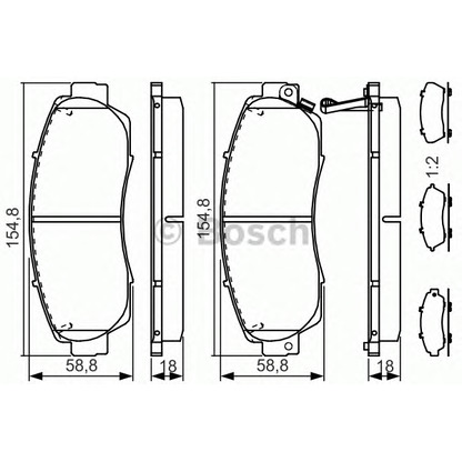 Photo Kit de plaquettes de frein, frein à disque BOSCH 0986TB3218