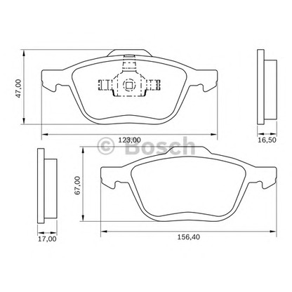 Фото Комплект тормозных колодок, дисковый тормоз BOSCH 0986BB0974