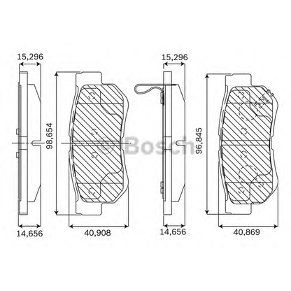 Photo Kit de plaquettes de frein, frein à disque BOSCH F03B050040