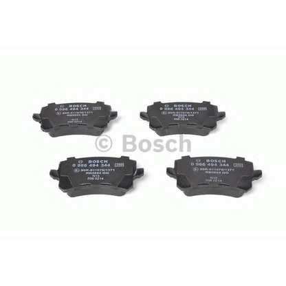 Photo Brake Pad Set, disc brake BOSCH 0986494344