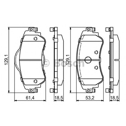 Фото Комплект тормозных колодок, дисковый тормоз BOSCH 0986494690