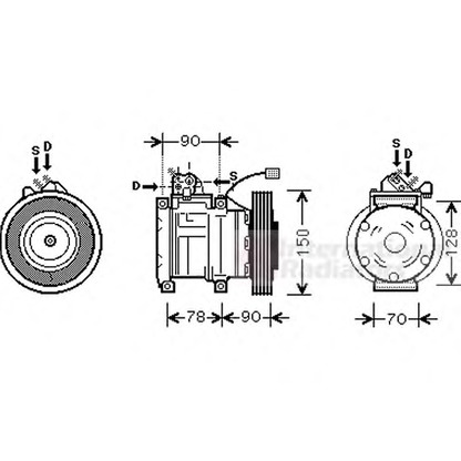 Photo Compressor, air conditioning VAN WEZEL 2500K181