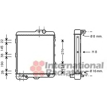 Photo Radiator, engine cooling VAN WEZEL 03002002