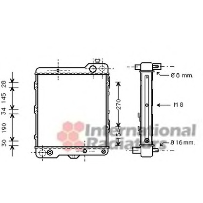 Photo Radiator, engine cooling VAN WEZEL 03002040