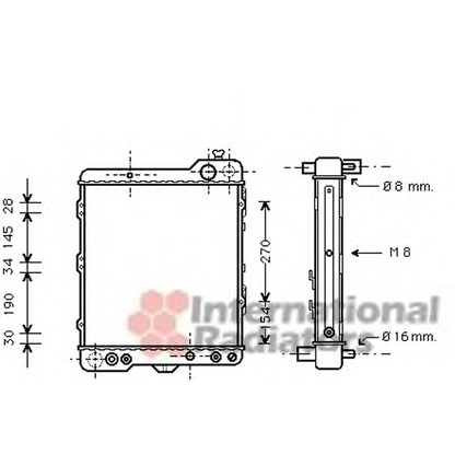 Photo Radiator, engine cooling VAN WEZEL 03002060