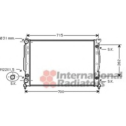 Photo Radiator, engine cooling VAN WEZEL 03002109