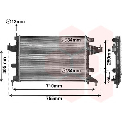 Photo Radiator, engine cooling VAN WEZEL 37002303