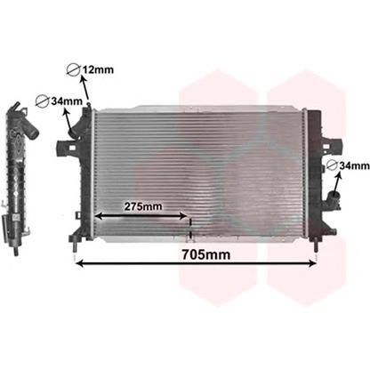 Foto Radiatore, Raffreddamento motore VAN WEZEL 37002383