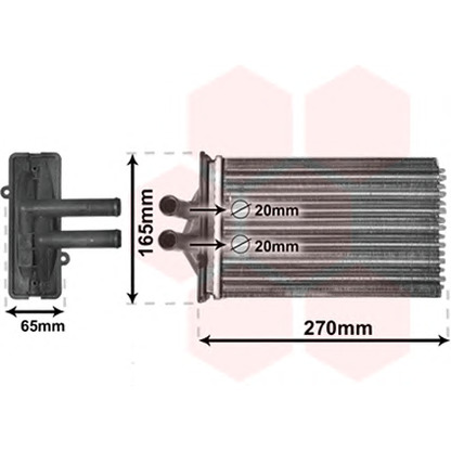 Foto Scambiatore calore, Riscaldamento abitacolo VAN WEZEL 74006082