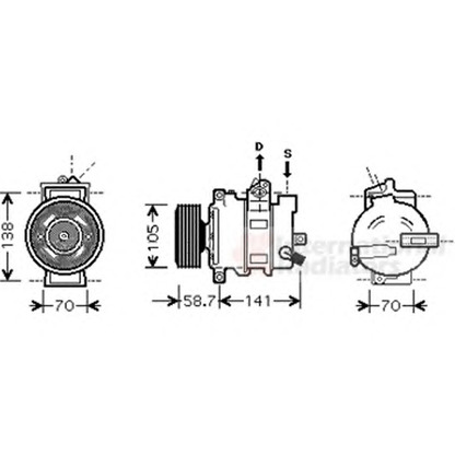 Photo Compressor, air conditioning VAN WEZEL 0300K279