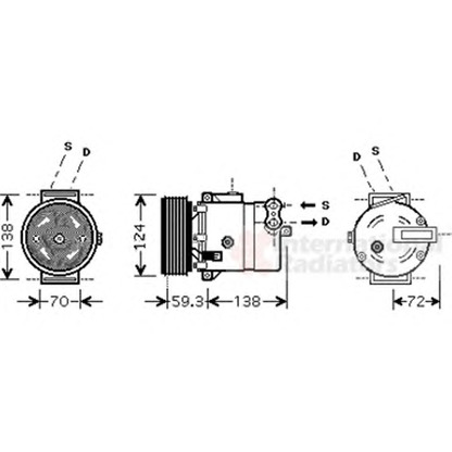 Foto Compressore, Climatizzatore VAN WEZEL 3700K413