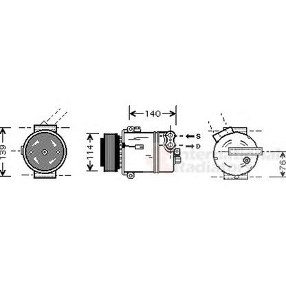 Foto Compresor, aire acondicionado VAN WEZEL 3700K451