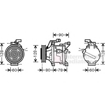 Photo Compressor, air conditioning VAN WEZEL 5300K447