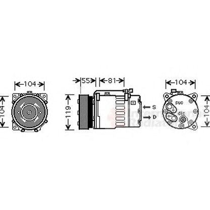 Photo Compresseur, climatisation VAN WEZEL 5800K270