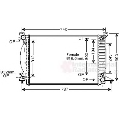 Photo Radiator, engine cooling VAN WEZEL 03002244